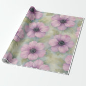 Weiches Rosa Botanisches Florales Geschenkpapier (Ungerollt)