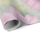 Weiches Rosa Botanisches Florales Geschenkpapier (Rolleneckpunkt)