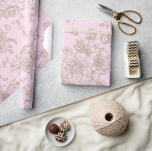 Weiches rosa Chinoiserie-Geschenk Geschenkpapier