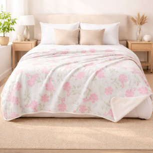 Weiches rosa florales Sherpa-Decke Sherpadecke