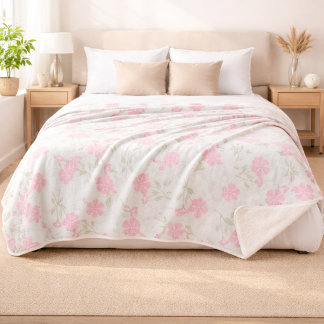 Weiches rosa florales Sherpa-Decke Sherpadecke