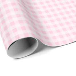 Weiches rosa Gingham-Geschenkpapier Geschenkpapier