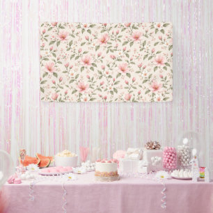 Weiches Rosa Kirschblüten-Blumen nahtloses Muster Banner