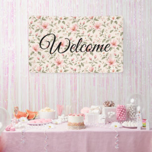 Weiches rosa Kirschblüten-Blumenmuster nahtlos Banner