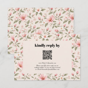 Weiches rosa Kirschblüten-Blumenmuster nahtlos Begleitkarte