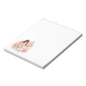 Weiches rosa Klavier Blumen Notizbuch Notizblock (Rotiert)