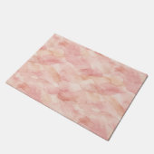 Weiches rosa modernes abstraktes Designmuster Fußmatte (Schrägansicht)