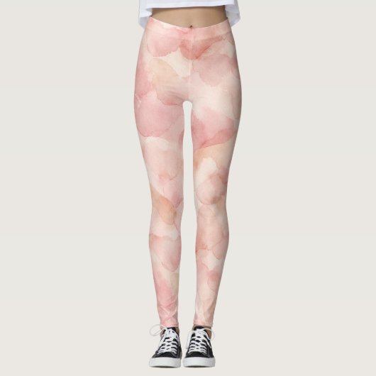 Weiches rosa modernes abstraktes Designmuster Leggings (Vorderseite)