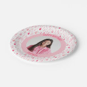Weiches rosa Muster-Foto Pappteller (Schrägansicht)