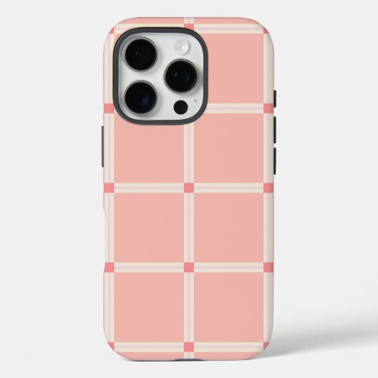Weiches rosa Rastermuster mit Korallenakzent Case-Mate iPhone Hülle (Rückseite)