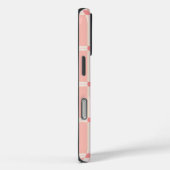 Weiches rosa Rastermuster mit Korallenakzent Case-Mate iPhone Hülle (Rückseite / Rechts)