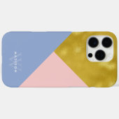 Weiches rosa Singrün-und Imitat-Gold mit Monogramm Case-Mate iPhone Hülle (Rückseite (Horizontal))