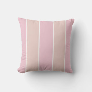 Weiches Rosa und Beige Vertikalstreifenmuster Kissen
