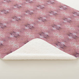 Weiches rosa und lila abstraktes Muster Sherpadecke