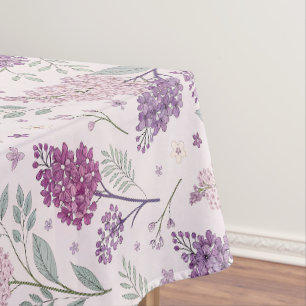 Weiches Rosa und Lila Flieder Blumenmuster Tischdecke