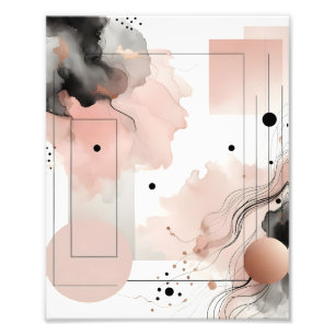 Weiches rosa und schwarzes geometrisches Poster