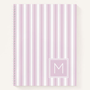 Weiches Rosa und Weiß gestreifte Monogramm-Ticking Notizblock