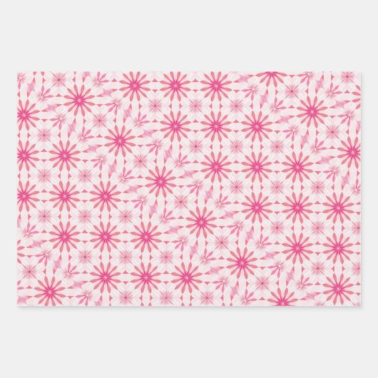 Weiches rosa und weißes Fliesenmuster Geschenkpapier Set (Vorderseite)