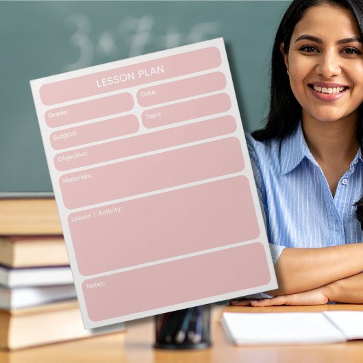Weiches Rosa Unterrichtsplaner-Notizblock Notizblock