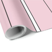 Weiches Rosa Vertikalstreifenmuster Minimal Geschenkpapier (Rolleneckpunkt)
