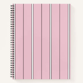 Weiches Rosa Vertikalstreifenmuster Minimal Notizblock