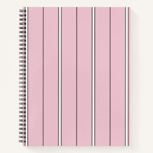 Weiches Rosa Vertikalstreifenmuster Minimal Notizblock