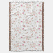 Weiches rosa Watercolor-Blumen-Muster Decke (Vorderseite Vertikal)