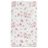 Weiches rosa Watercolor-Blumen-Muster Kleine Geschenktüte (Vorderseite)