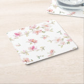 Weiches rosa Watercolor-Blumen-Muster Rechteckiger Pappuntersetzer (angewinkelt)