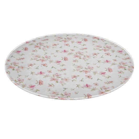 Weiches rosa Watercolor-Blumen-Muster Schneidebrett (Ecke)