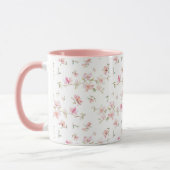 Weiches rosa Watercolor-Blumen-Muster Tasse (Links)