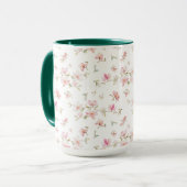 Weiches rosa Watercolor-Blumen-Muster Tasse (Vorderseite Links)