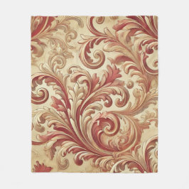 Weiches Rot- und Goldschattel Fleecedecke