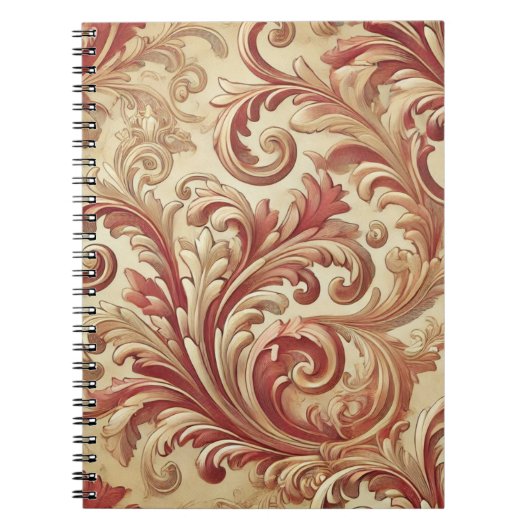 Weiches Rot- und Goldschattel Notizblock (Vorderseite)