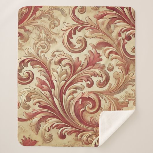 Weiches Rot- und Goldschattel Sherpadecke (Vorderseite)