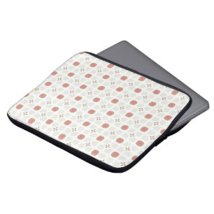 Weiches rotes und beiges florales geometrisches Fl Laptopschutzhülle
