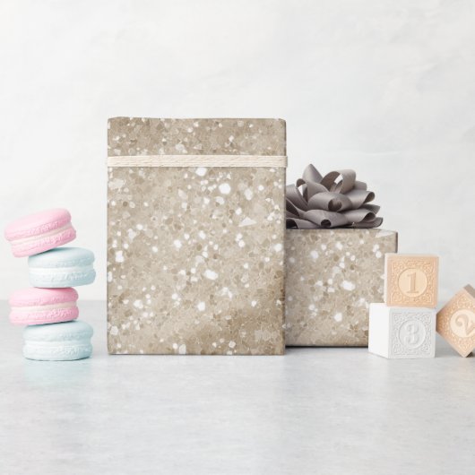 Weiches Sand Beige Creme Glitter Muster Geschenkpapier (Babyparty)