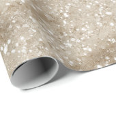 Weiches Sand Beige Creme Glitter Muster Geschenkpapier (Rolleneckpunkt)
