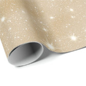 Weiches Sand Beige Creme Glitter Muster Geschenkpapier (Rolleneckpunkt)