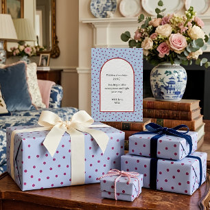Weiches Schieferblau-Beeren-Polka-Punkt-Geschenkpa Geschenkpapier