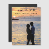 Weiches Script-Foto Save the Date Magnetkarte Magneteinladung (Vorne/Hinten)