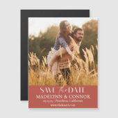 Weiches Script-Foto Save the Date Magnetkarte Magneteinladung (Vorne/Hinten)