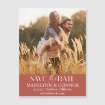 Weiches Script-Foto Save the Date Magnetkarte
