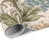 Weiches Scrollwork-Garten-Blumenmuster Geschenkpapier (Rolleneckpunkt)