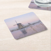Weiches Sonnenaufganglicht im Winter über Rechteckiger Pappuntersetzer (angewinkelt)