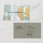 WEICHES SUBTILES AQUA-MODERNE ABSTRAKTE VISITENKARTE (Vorne/Hinten)