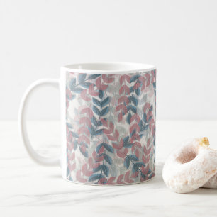 Weiches Taupe und gedämpfte Navy-Efeu-Blumen Kaffeetasse