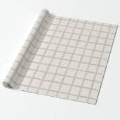 Weiches Taupe-Wasserfarbe-Fensterpaneel-Karomuster Geschenkpapier (Ungerollt)