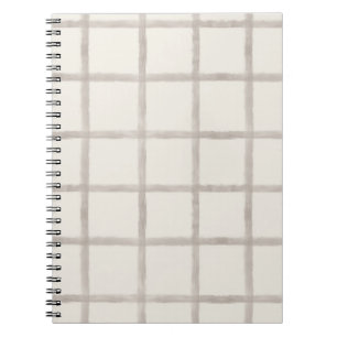 Weiches Taupe-Wasserfarbe-Fensterpaneel-Karomuster Notizblock