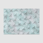 Weiches Tealgrün Marmorpapier Seidenpapier (Vorderseite)